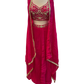Size 12 (38") - Fuchsia Pink / Magenta - Designer Ladies Short Top Saree Suit - VMK Bhumi PY