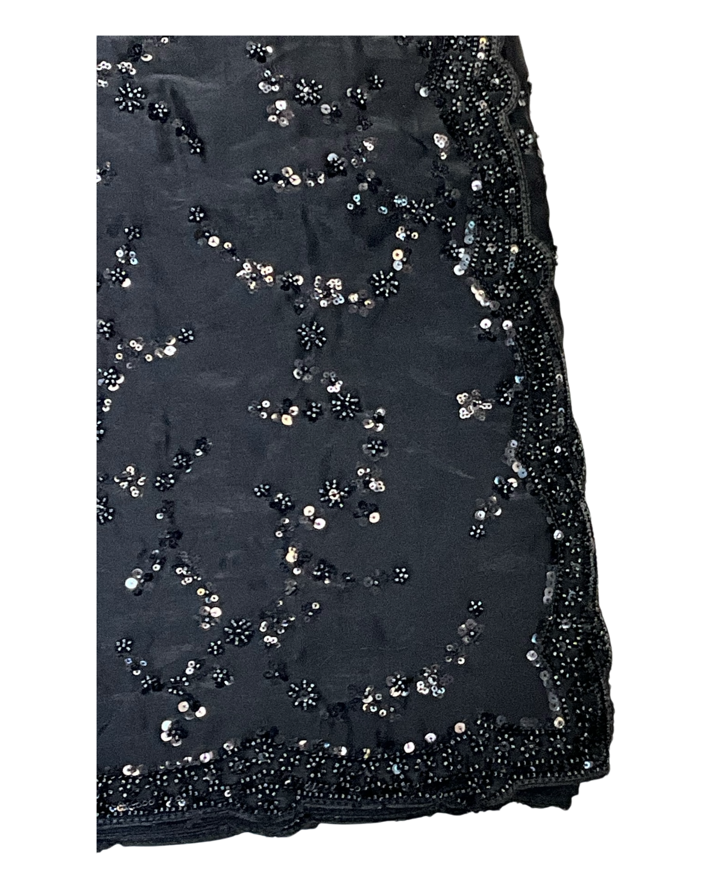 Black - Rich Saree with Allover Sequins Work and Blouse Piece - UK stock - 24hr Dispatch - RS2503 JV