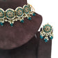 Turquoise Blue - Large Size Antique Gold Finish Necklace Set with Earrings - RAK05  VY 0424