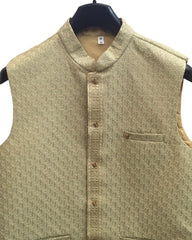 Sage Green - Rich Lucknowi Sequins Mens Waistcoat - Bollywood - KCS4013 VH 0324