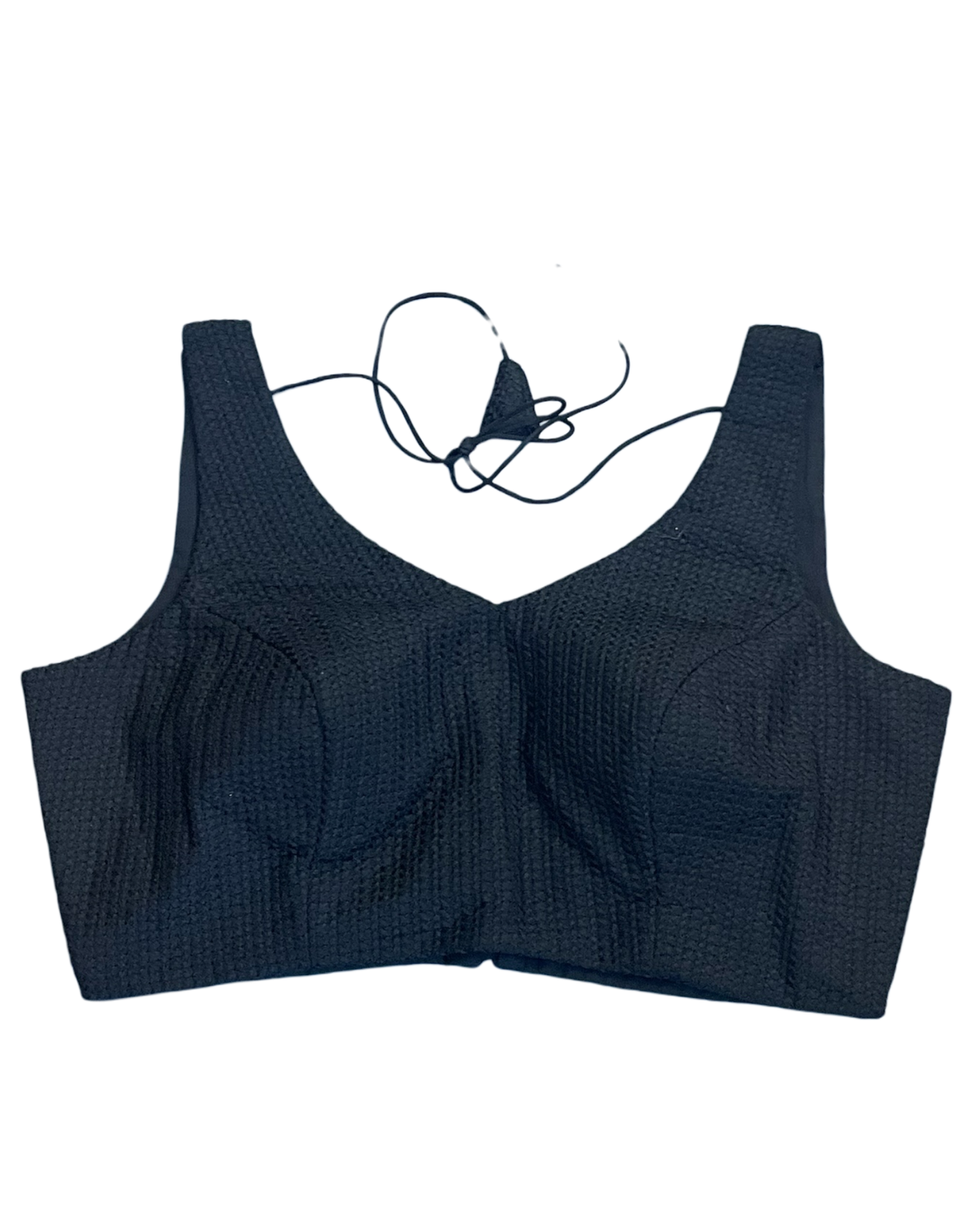 Size 40" / UK 14 -Black - Sleevless Saree blouse with cups - UK Stock - With Margin inside - VAM1301 - KY