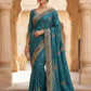 Light Blue - Fancy Party Saree with Blouse Piece - UK stock - 24hr Dispatch - SP2610 VK