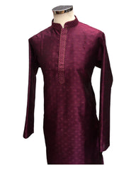 Purple - Handloom Banarasi Mens Indian Kurta set - Weddings / Walimas , Sangeet, Eid, Mehndi / Henna - KCS1012 KR 0824 KP