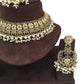 Gold / Neutral - Large Size Antique Gold Finish Necklace Set with Earrings - RAK501  KC 0424