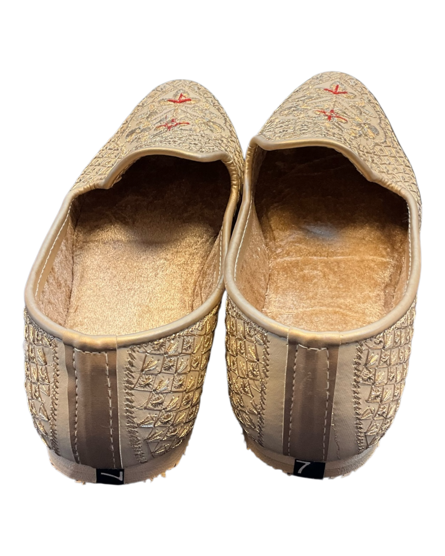 Gold Embroidered - Loafer Style Mojri - Indian Mens shoes - Mojari , Khossay -  Sherwani / Kurta - PAL2603 C
