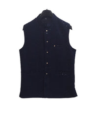 Navy Blue - Rich Lucknowi Sequins Mens Waistcoat - Bollywood - KCS4009 VY 0324