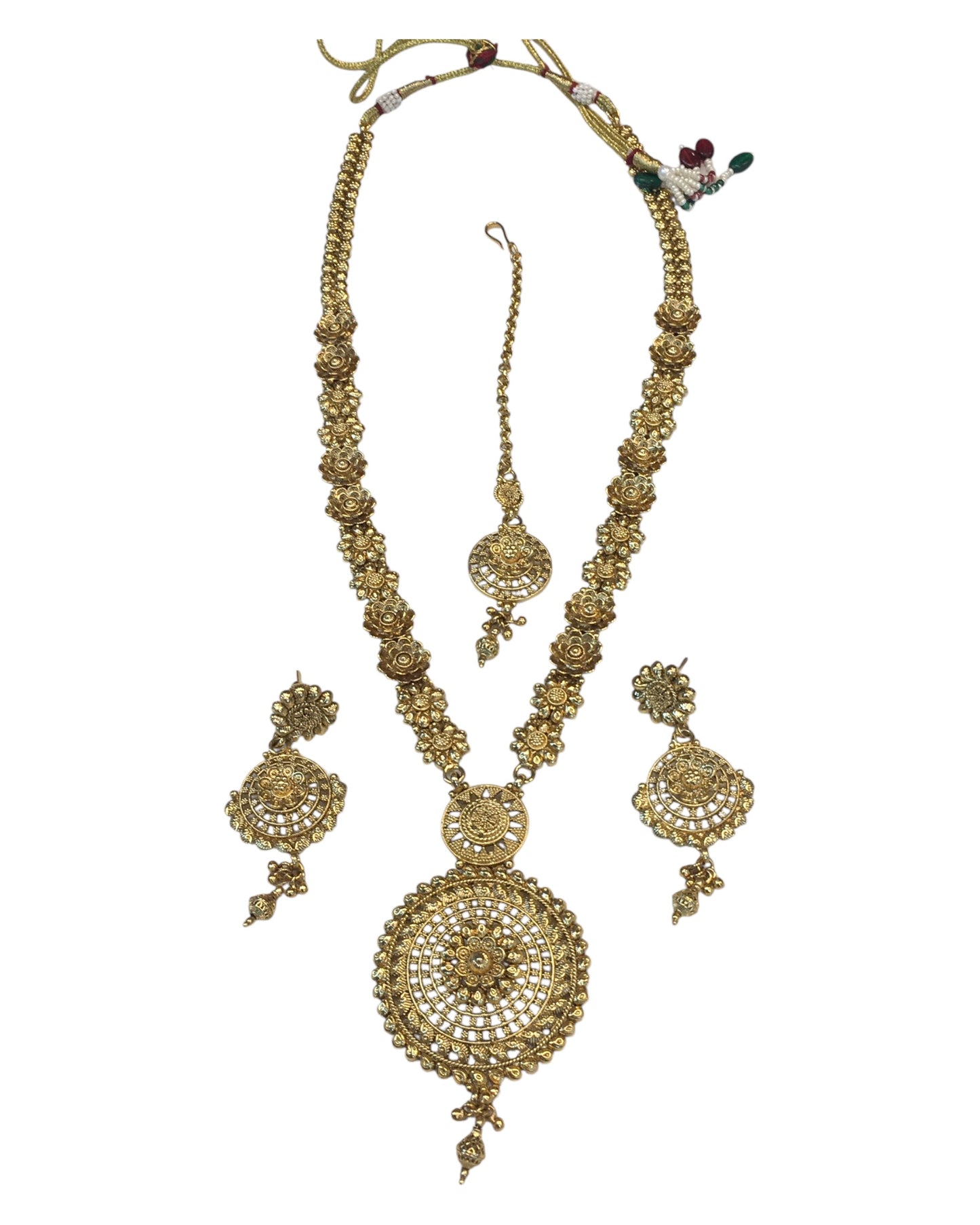 Gold - Gold Finish Long Necklace set - Bollywood - Weddings - AE2417 11KV24