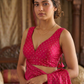 40" / UK 14 - Fuchsia - Silky Designer Saree blouse with cups,  Sleeveless - UK Stock - Quick Delivery - RNK - R717 KV