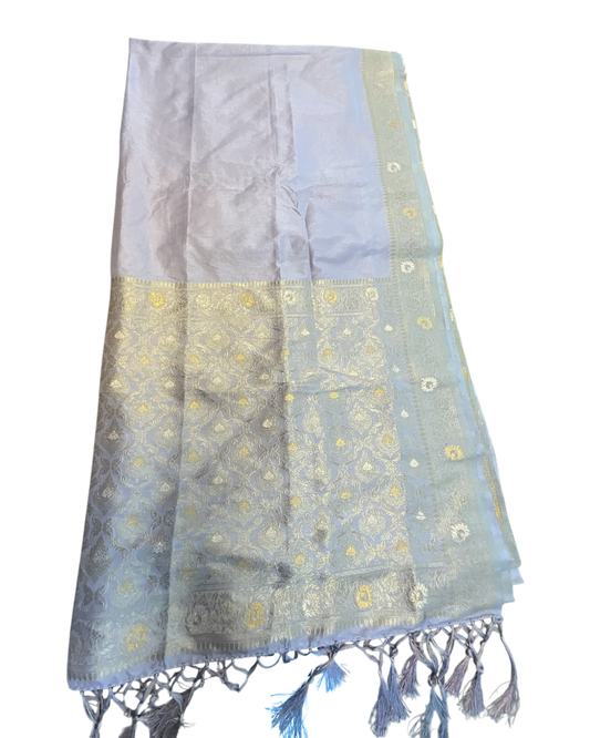 Lilac - Traditional Handloom Saree with Blouse Piece - UK stock - 24hr Dispatch - SP2630 KP