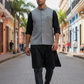 Light Grey - Suede - Mens Indian Waistcoat - UK Stock - 24 hr Dispatch - KCS2601 03KT26