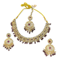 Purple / Plum - Large Size Antique Gold Finish Necklace Set with Earrings & Head Piece - JIG111 04Cp26