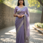 Lilac - Rich Saree with Thread / Stone Embroidery and Blouse Piece - UK stock - 24hr Dispatch - RS2525 VJ