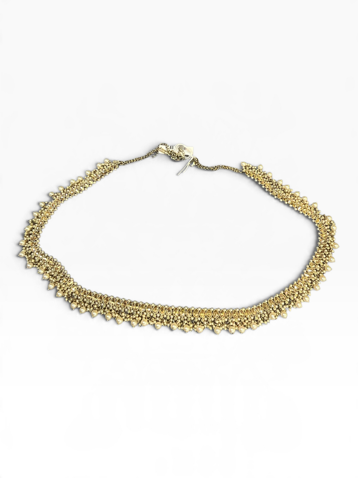 Royal Teardrop Kundan & Pearl Saree Belt (Kamarbandh) - 6BL68 10KA26
