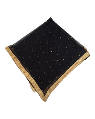 Large Soft Net Dupatta with Gold Beaded Border - Mix N Match -  HSK2307 RP 1023