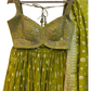 Size UK 12 (38") Henna Mehndi Green - Lehenga Set - Mehndi / Sangeet / Bridesmaids / Weddings / Garba  - UK Stock - 24h Dispatch - OC42090  05RY26