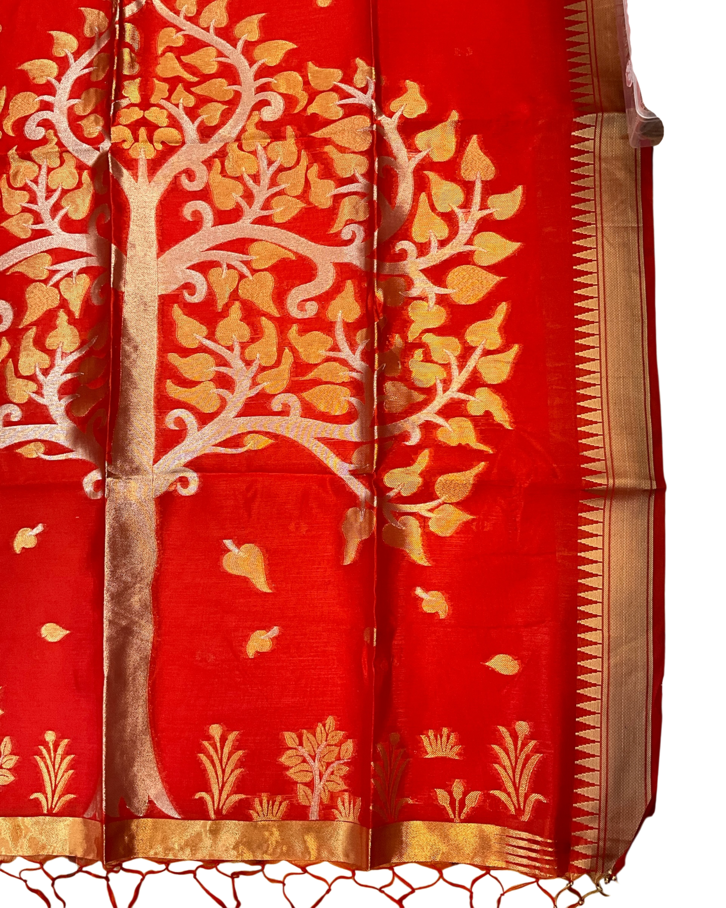 Red - Handloom Saree with Blouse Piece - UK stock - 24hr Dispatch - RT-BT005 07KJ26