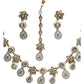 Gold - Antique Gold Finish Necklace & Earrings Set - Bollywood - Weddings - KAJ1038 11KV24
