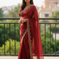 Coral Pink - Rich Saree with Stone Work and Blouse Piece - UK stock - 24hr Dispatch - RS2502 TH