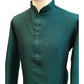 Turquoise Rama Green - Brocade Mens Indian Kurta set - Weddings / Walimas , Sangeet, Eid, Mehndi / Henna - NAD2506 01KT25