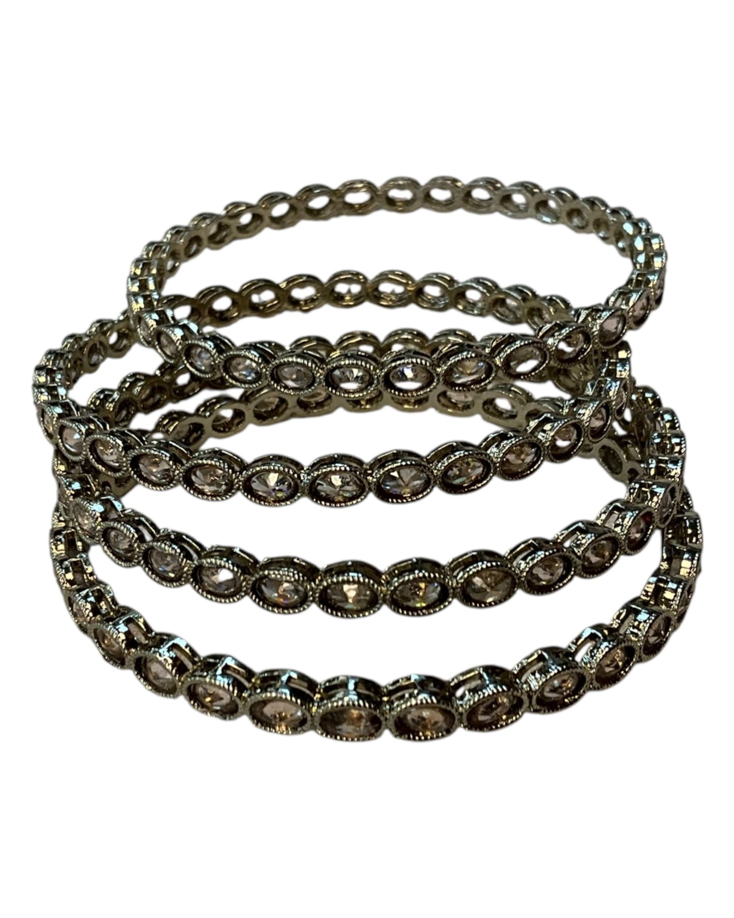 Gold Stone - Antique Gold Finish Bangles Set (Set of 4) - UK stock - SM, M, L, XL NBA3150 08J25