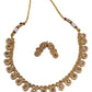 Gold - Small - Gold Finish Necklace Set with Earrings - AE2404 C 0724