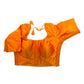 Orange - HYBRID Silky Saree blouse - With Elastic on both side for Great fit - Size 36",38", 40" S M L  - VAM1216 Ap