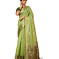 Mint Green - Handloom  - Cotton Silky Banarasi Saree with Blouse Piece - RP84005 10KP25