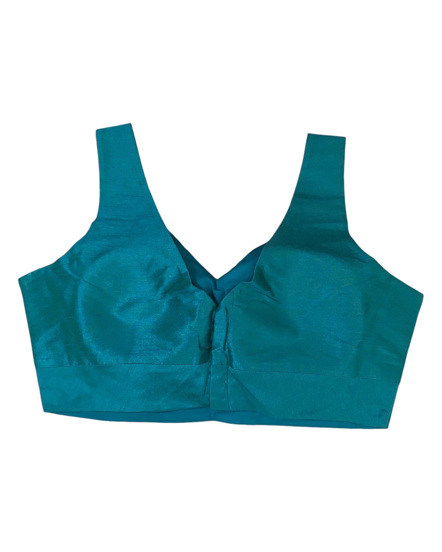 Turquoise - Silky Saree blouse with cups,  Sleeveless - 42" - UK Stock - Quick Delivery - RNK - R722A-KY