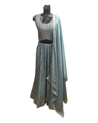 Fully Embroidered Grey Lehenga Set - Size 16(42