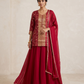 UK 14 / 40" - Magenta / Fuchsia - Ladies Sharara / Palazzo Trousers Suit - UK Stock - Sangeet / Henna / Weddings - DIL29006 VP