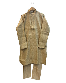 Dark Gold - Rich Brocade Mens Indian Kurta set - UK Stock - Weddings / Walimas , Sangeet, Diwali, Eid, Mehndi / Henna - NAD25722 KA