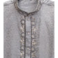 Light Grey / Silver - Rich Crepe Brocade Mens Indian Kurta set - Weddings / Walimas , Sangeet, Eid, Mehndi / Henna - KCS1033 06TT24