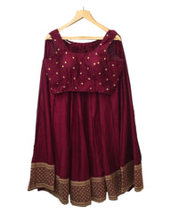Dark Magenta - Silky Lehenga Set - Weddings ,Bridesmaids, Sangeet,  Henna, Haldi - 24h Dispatch - AF2414 TT 0624