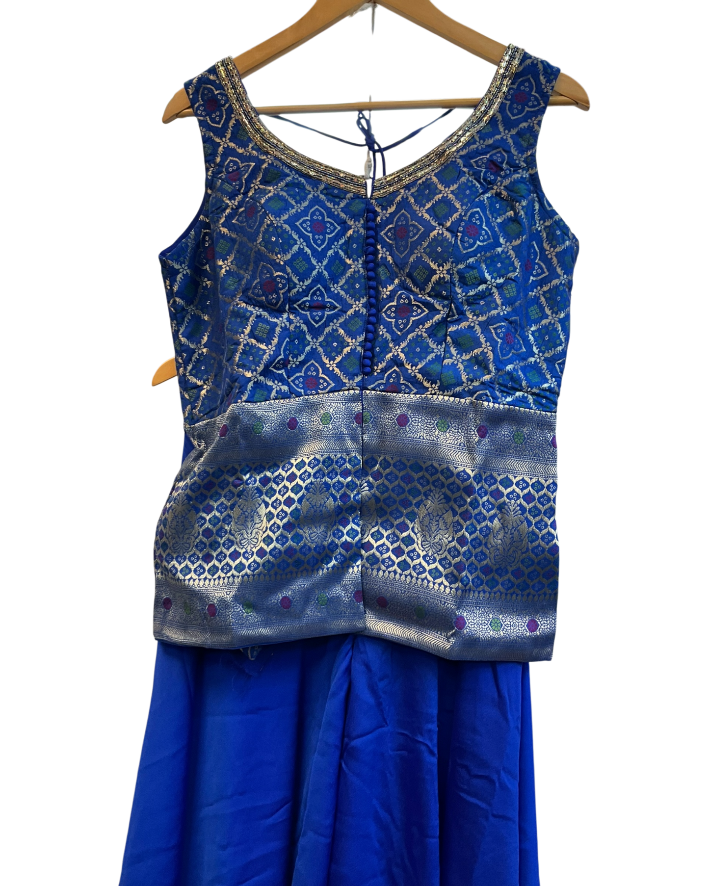 UK 14 / 40" - Royal Blue - Mid length - Ladies Sharara / Palazzo Trousers Suit - UK Stock - Sangeet / Henna / Weddings - HEL25321 VA