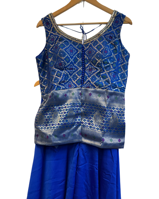 UK 12 / 38" - Royal Blue - Mid length - Ladies Sharara / Palazzo Trousers Suit - UK Stock - Sangeet / Henna / Weddings - HEL25321 VA
