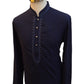 Navy Blue - Linen -  Mens Indian Kurta set - Weddings / Walimas , Sangeet, Eid, Mehndi / Henna - NAD2507 01KA25