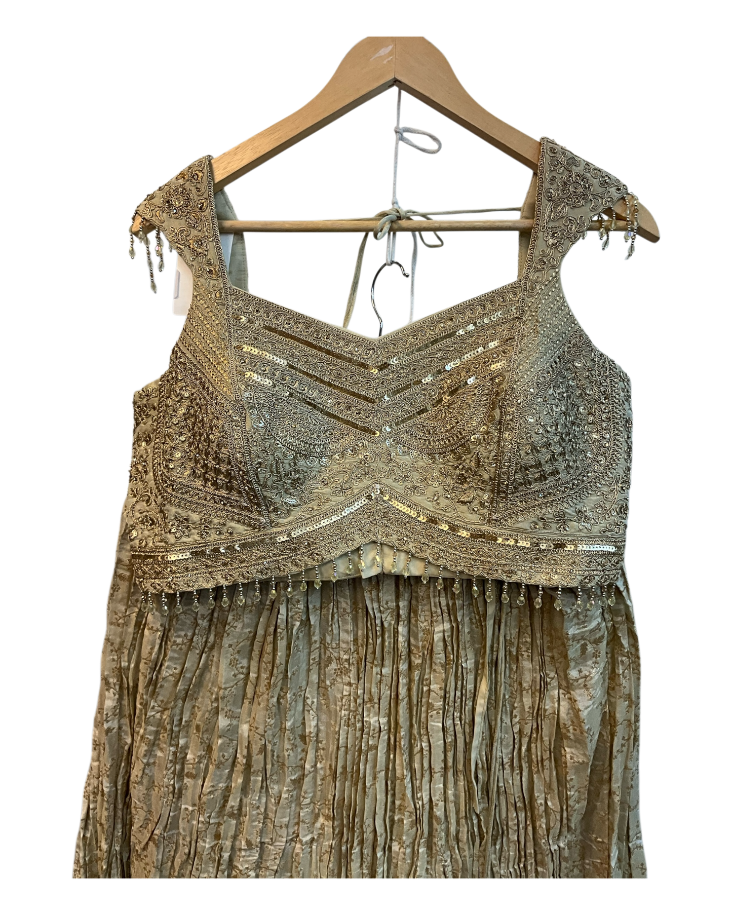 Size 12 / 38" Bust - Cream / Light Gold - Ready Made Lehenga Set - UK Stock - 24h Dispatch - SC1533 09AA25