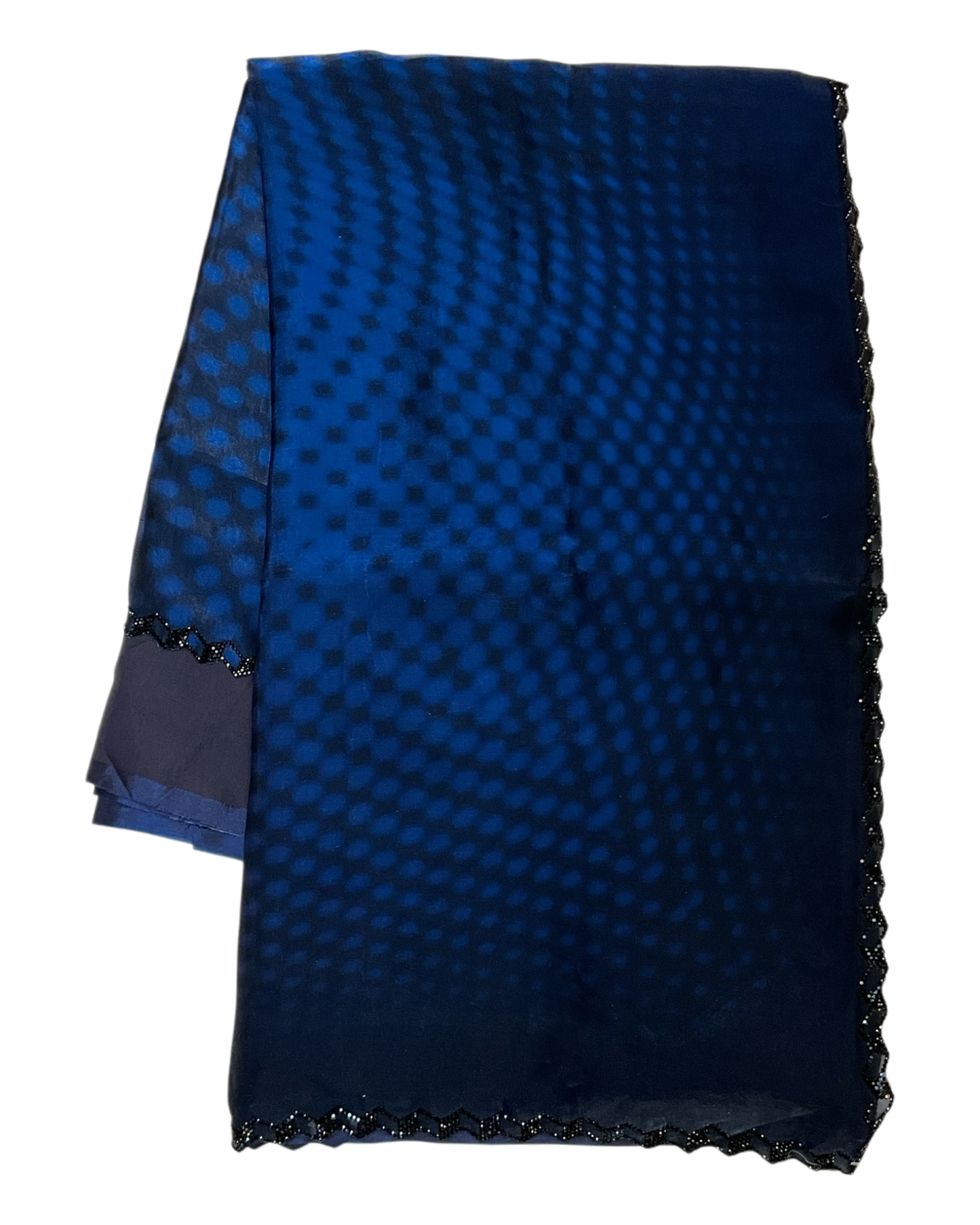 Blue - Printed Crepe Silky Saree with Blouse Piece - UK stock - 24hr Dispatch - RS2528 VR