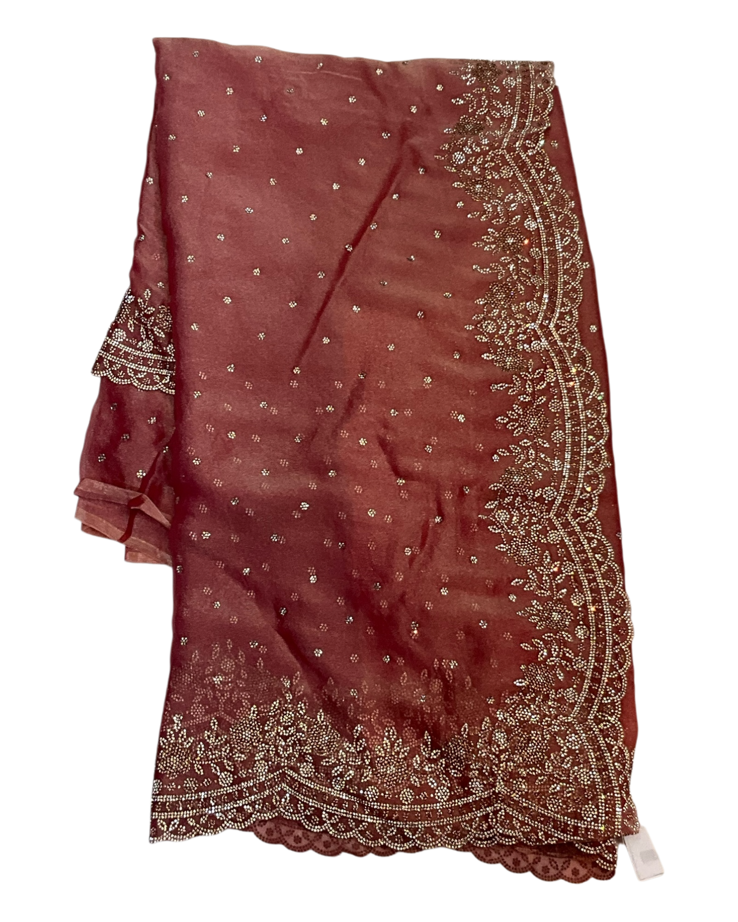 Dusty Pink - Classic Saree with Thread Work Border and Blouse Piece - UK stock - 24hr Dispatch - RS2529 JR