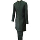 Bottle Green - Mens Plain Silky Kurta Set with matching smart trousers - Great with Waistcoats YD2320 KJ 0623