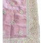 Baby Pink - Tissue Crepe - Party Wear Embroidered Saree with Blouse Piece - SP2504015 VR