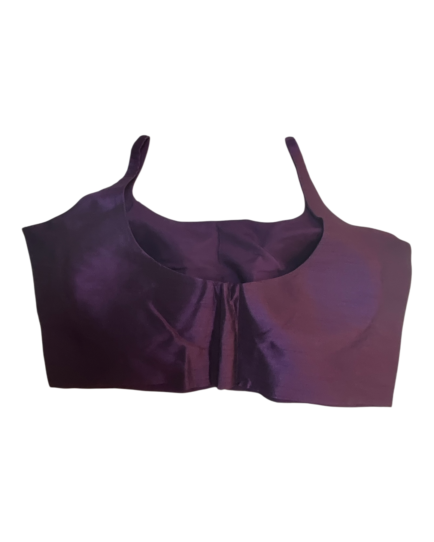 38" / UK 12 - Wine - Silky Designer Saree blouse with cups,  Sleeveless - UK Stock - Quick Delivery - RNK - R651-H