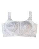 White - Self Embroidered Saree blouse with cups,  Sleeveless - 38" - UK Stock - Quick Delivery - RNK - R873-KK