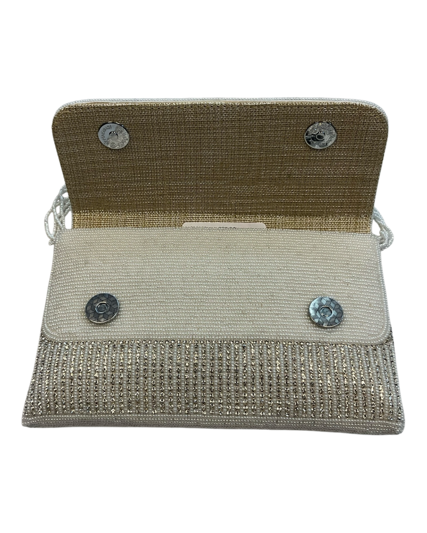 Silver / White - Rich Hand Embroidered Clutch Bag / Handbag -Bollywood / Weddings - AKB278 11KJ25