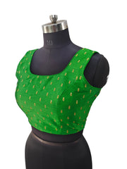 Green - Dupion Silky Saree / Lehenga blouse - 38