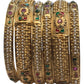 Antique Gold Finish Hand Crafted Rajasthani Kada & Bangles Set (Set of 6) - UK stock - SB1089 H