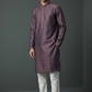 Purple - Banarasi Handloom Brocade Mens Indian Kurta set with Trousers - UK Stock - Weddings / Walimas , Sangeet, Diwali, Eid, Mehndi / Henna - VEE2455 VR