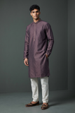 Purple - Banarasi Handloom Brocade Mens Indian Kurta set with Trousers - UK Stock - Weddings / Walimas , Sangeet, Diwali, Eid, Mehndi / Henna - VEE2455 VR