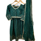 Size 14 / 40" Bust - Bottle Green Lehenga Set - Back Fasten Blouse - UK Stock - 24h Dispatch - DCB2511 VV