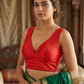 40" / UK 14 - Coral Pink - Silky Designer Saree blouse with cups,  Sleeveless - UK Stock - Quick Delivery - RNK - R717 KV